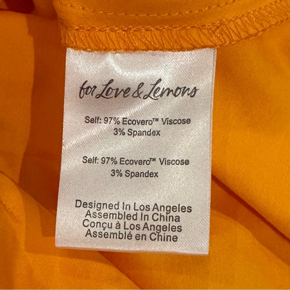 NWT For Love & Lemons St. Lucia Dress Off Shoulder Size Small Orange - Picture 9 of 10